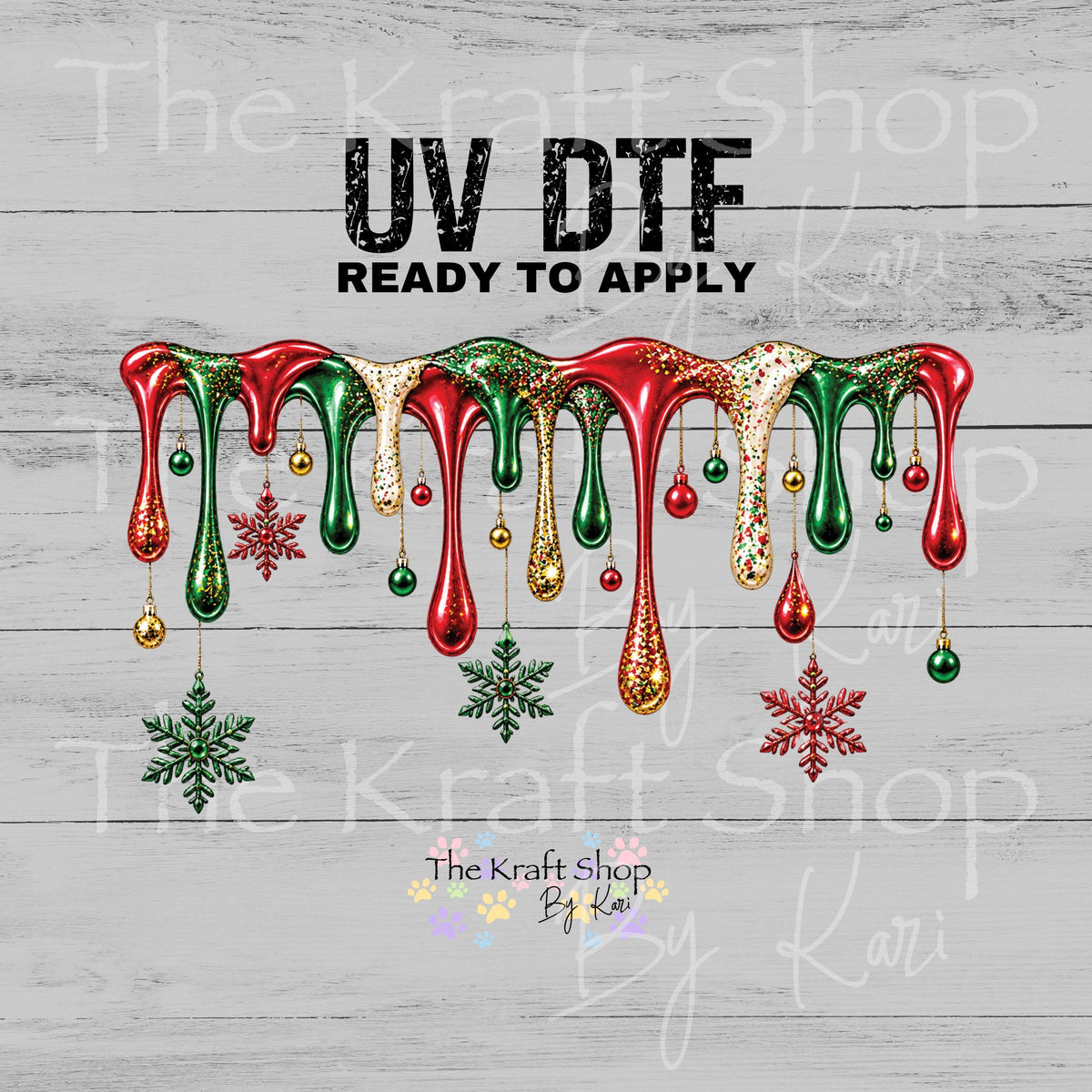 UV DTF Sticker print. Crayon Drip glass can wrap decal, tumbler decal, permanent sticker #5616