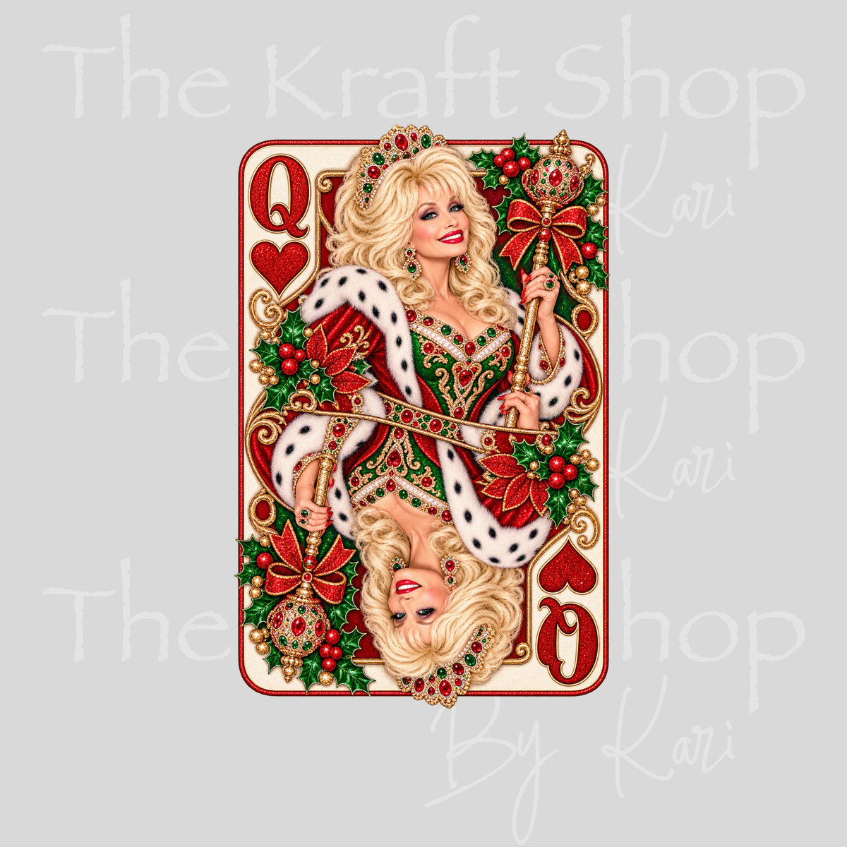 UV DTF Sticker print Dolly playing card Butterflies or Christmas decal, tumbler decal, permanent sticker #4828