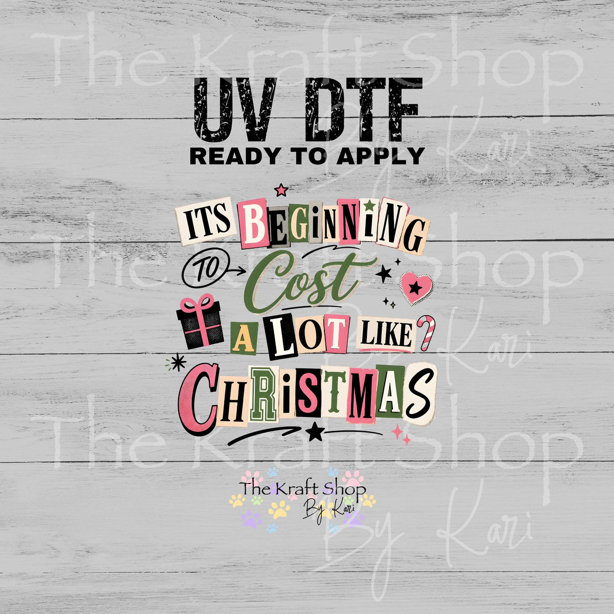 UV DTF Sticker print. Cost Like Christmas decal, tumbler decal, permanent sticker. #7801