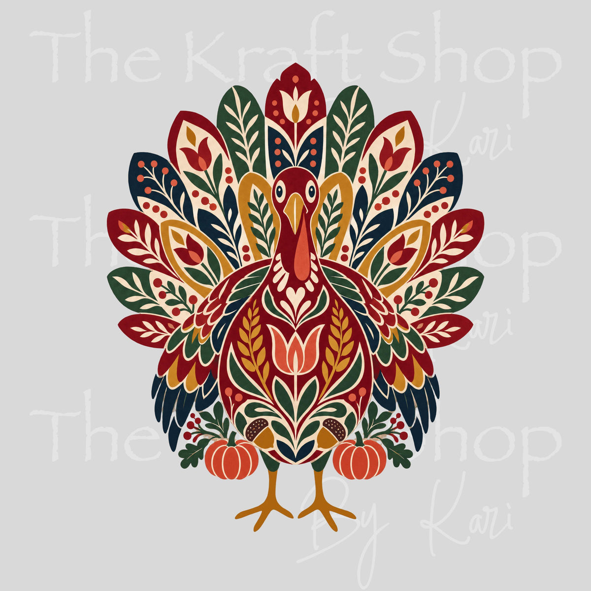 UV DTF Sticker print Nordic Turkey decal, tumbler decal, permanent sticker. #7804
