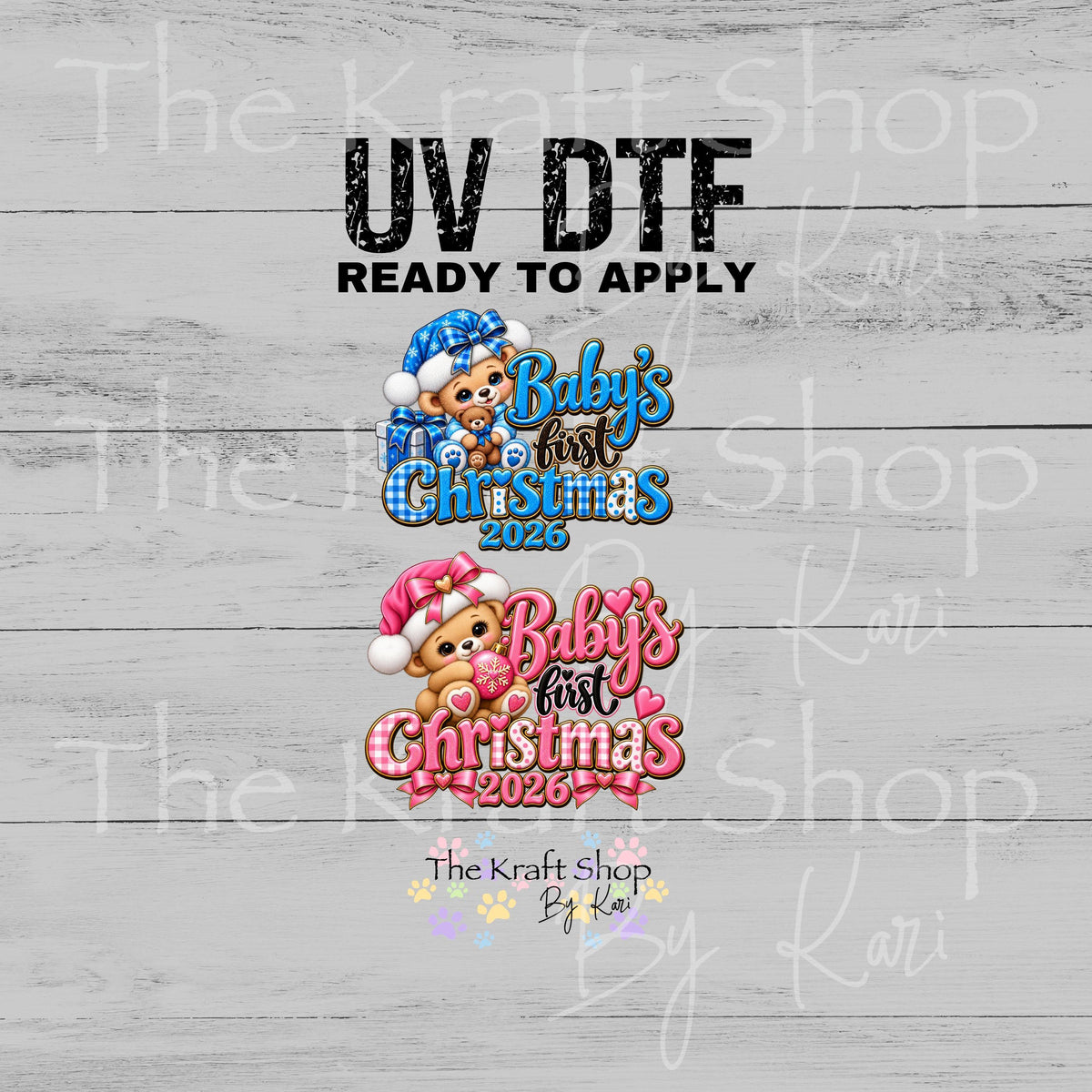 UV DTF Sticker print Baby's First Christmas decal, tumbler decal, permanent sticker. #7807