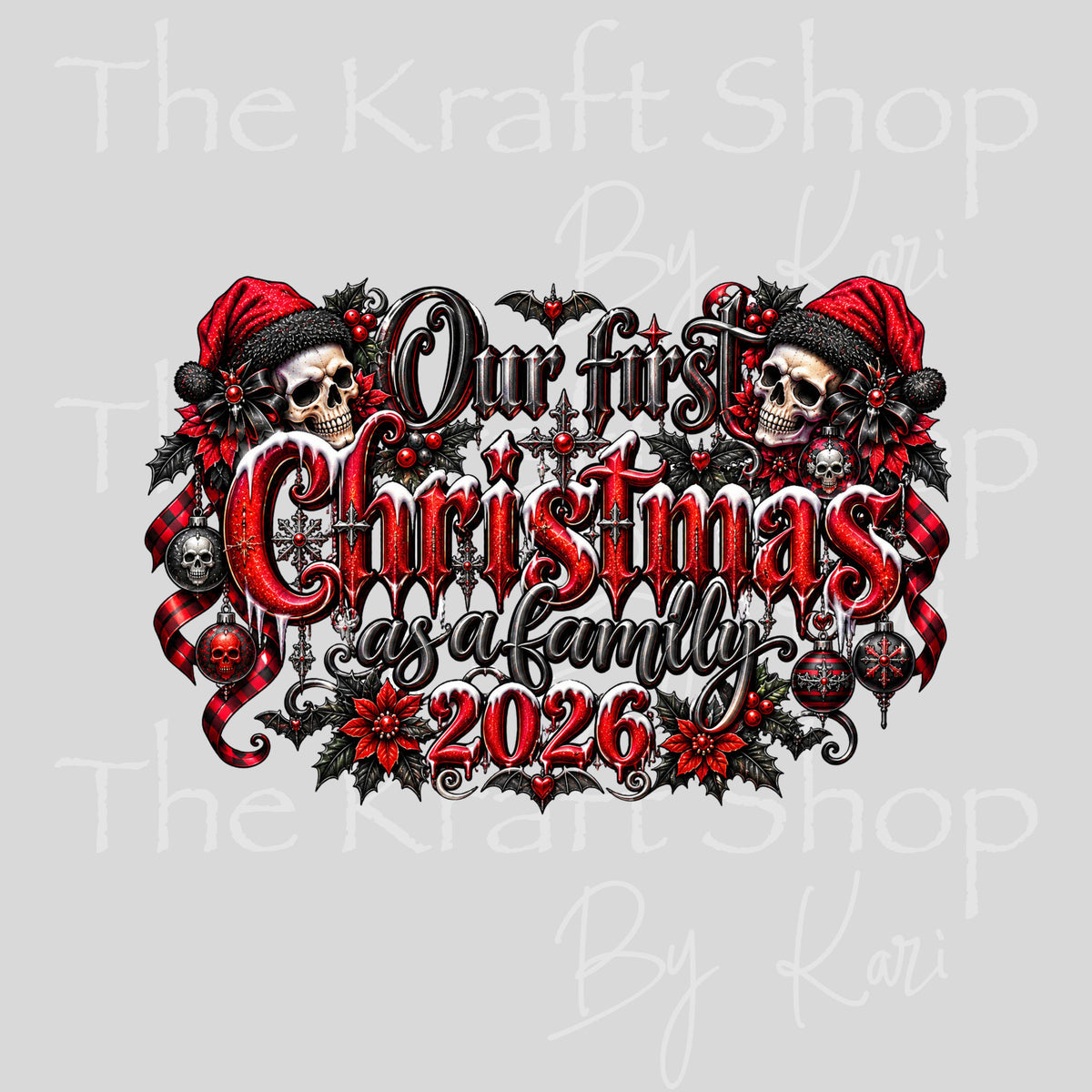 UV DTF Sticker print 2026 Spooky First Christmas decal, tumbler decal, permanent sticker. #7812