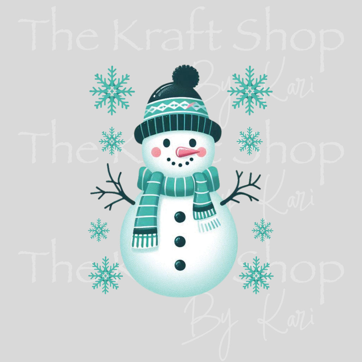UV DTF Sticker print. Green Snowman decal, tumbler decal. UV wrap for glass can tumbler.#7819