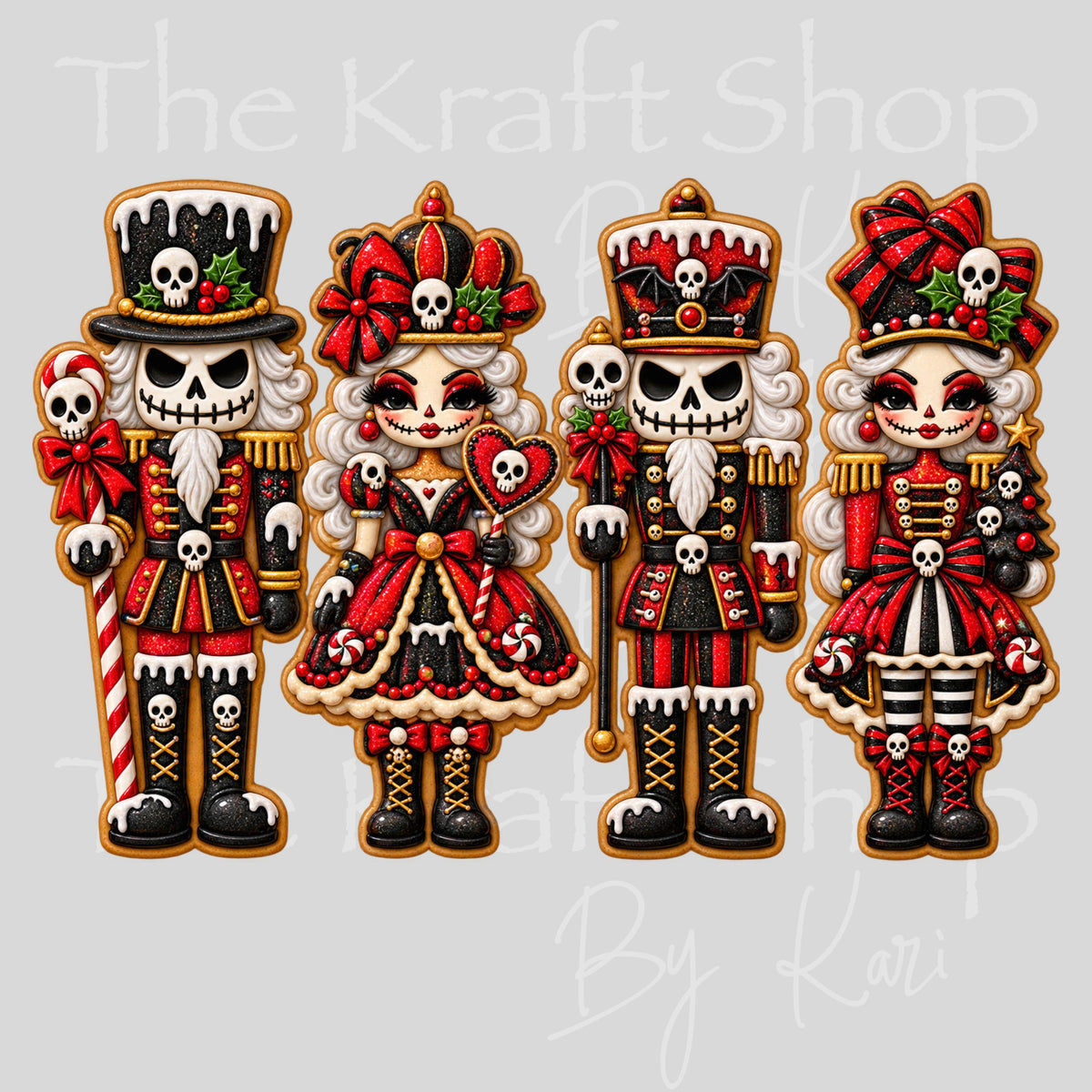 UV DTF Sticker print Jack Sally Nutcracker cookies Christmas Spooky decal, tumbler decal #7824