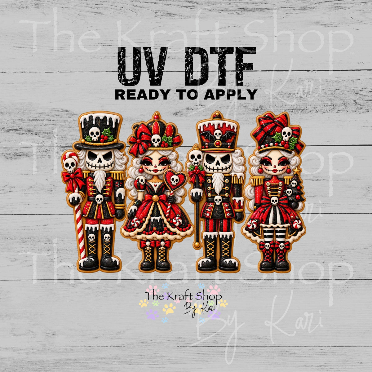 UV DTF Sticker print Jack Sally Nutcracker cookies Christmas Spooky decal, tumbler decal #7824