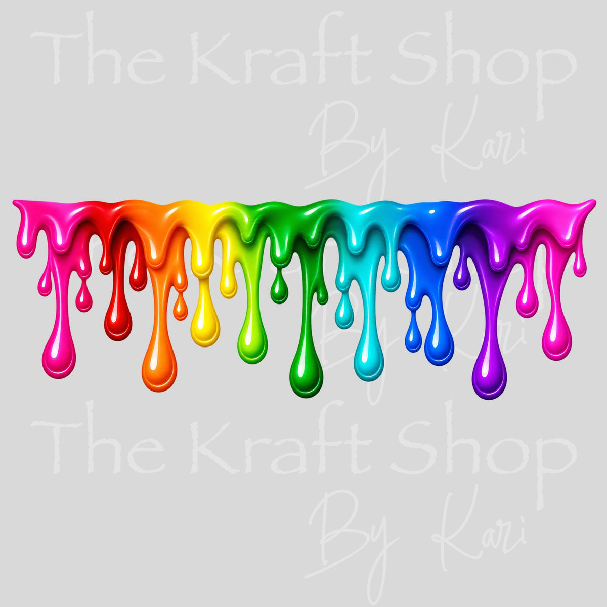 UV DTF Sticker print. Rainbow Drip glass can wrap decal, tumbler decal, permanent sticker #5620