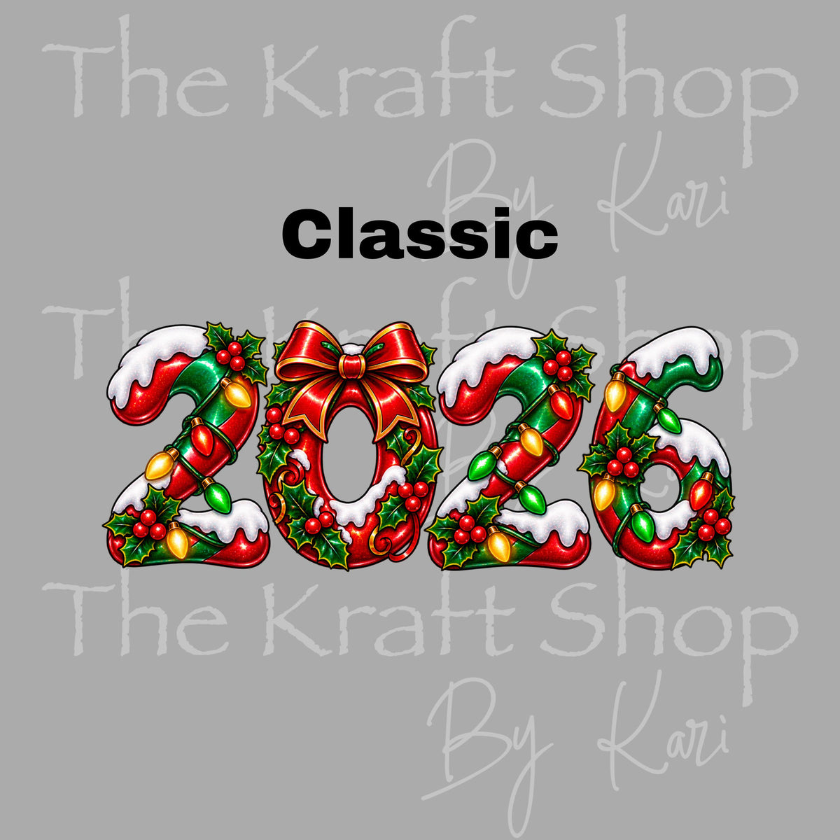 UV DTF Sticker print 2026 year Christmas Classic, Gothic, Rustic or Patriotic decal #6020