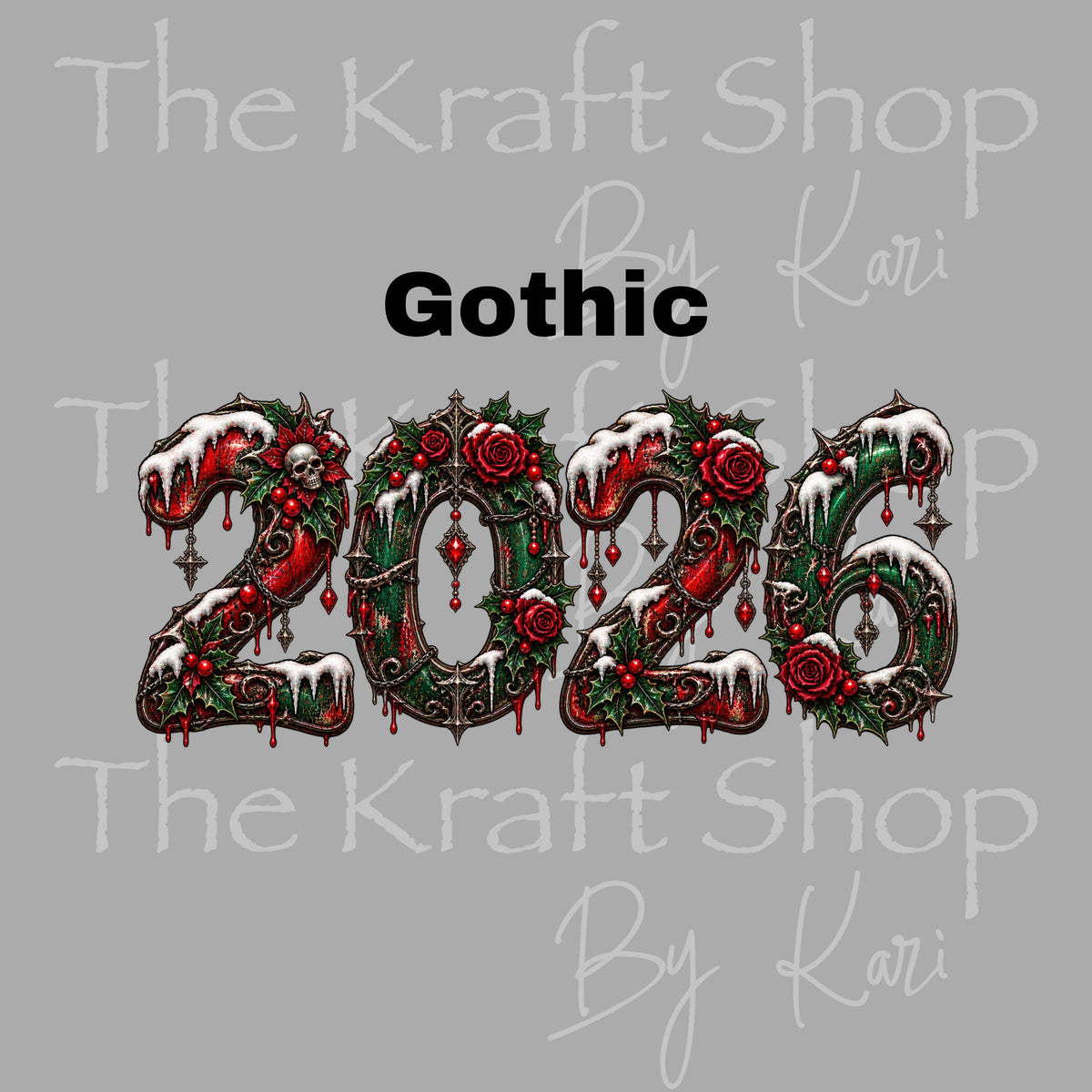 UV DTF Sticker print 2026 year Christmas Classic, Gothic, Rustic or Patriotic decal #6020