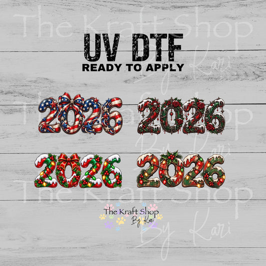 UV DTF Sticker print 2026 year Christmas Classic, Gothic, Rustic or Patriotic decal #6020