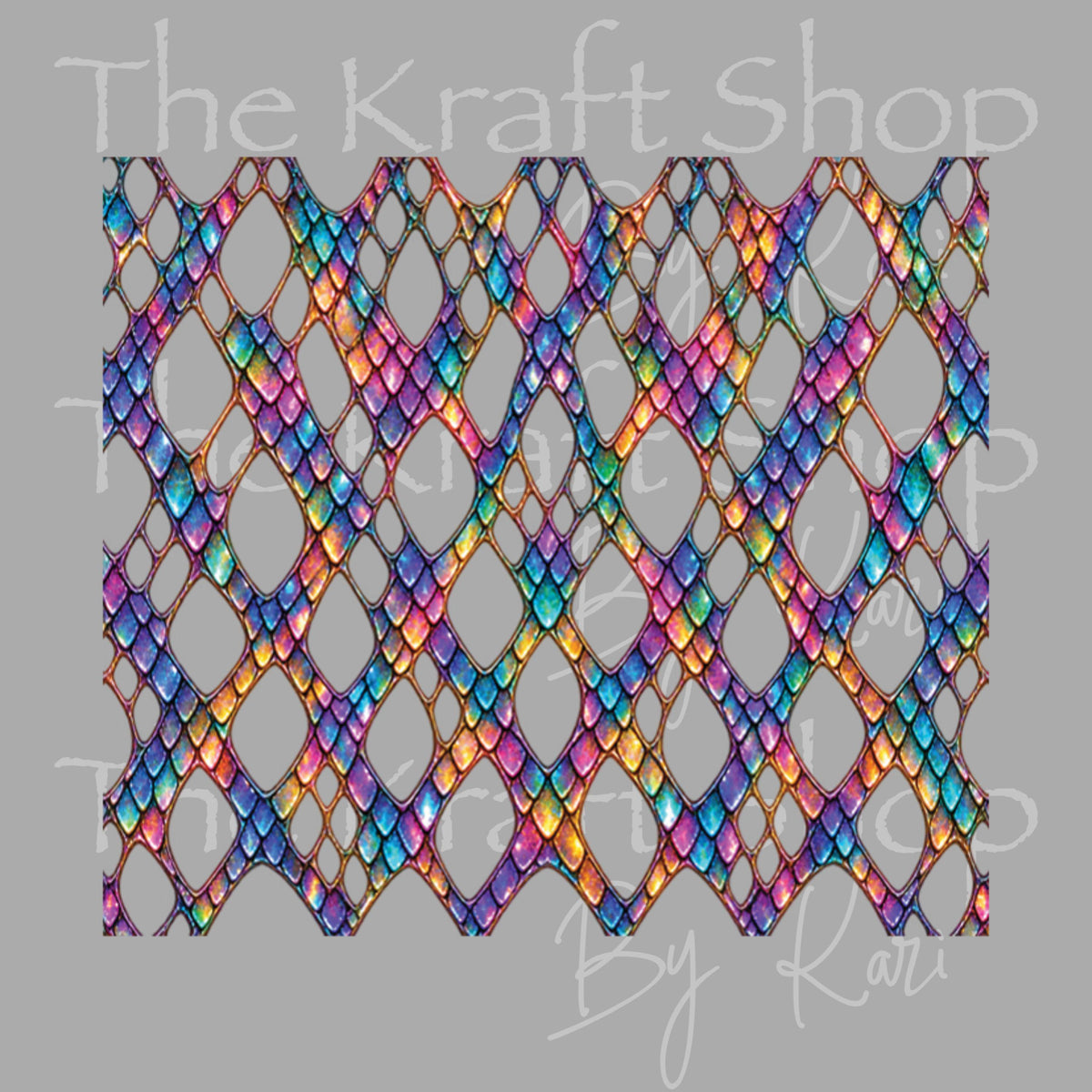 UV DTF Sticker print Rainbow Snake Skin Dragon Scale Lattice mixed media bundle of band decals Element sheet decal #2048