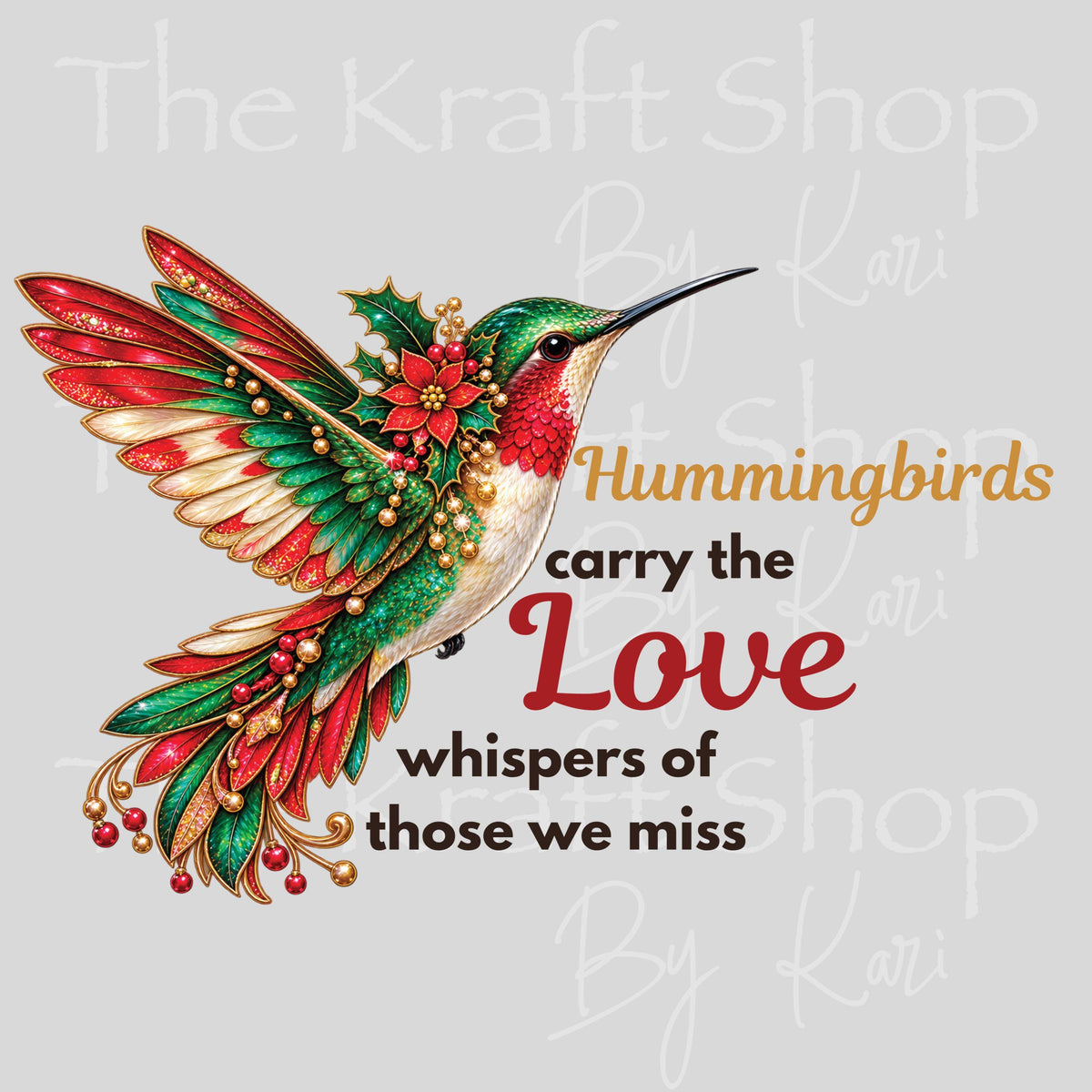 UV DTF Sticker print. Hummingbirds carry the love whispers of those we miss decal, tumbler decal, permanent sticker.#7850