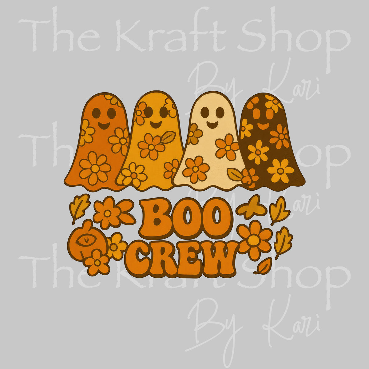 UV DTF Sticker print. Groovy Boo Crew decal, tumbler decal, permanent sticker. #6044