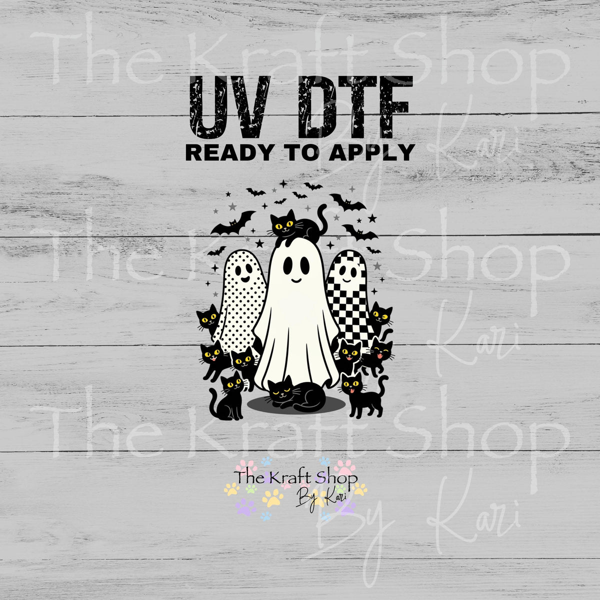 UV DTF Nutcracker Spooky Cat Group sticker decal #6042