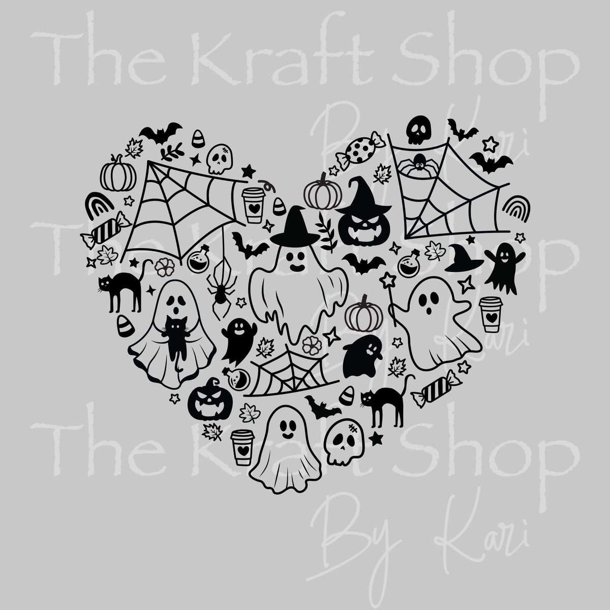 UV DTF Sticker print. Ghost Heart decal, tumbler decal, permanent sticker. #6046