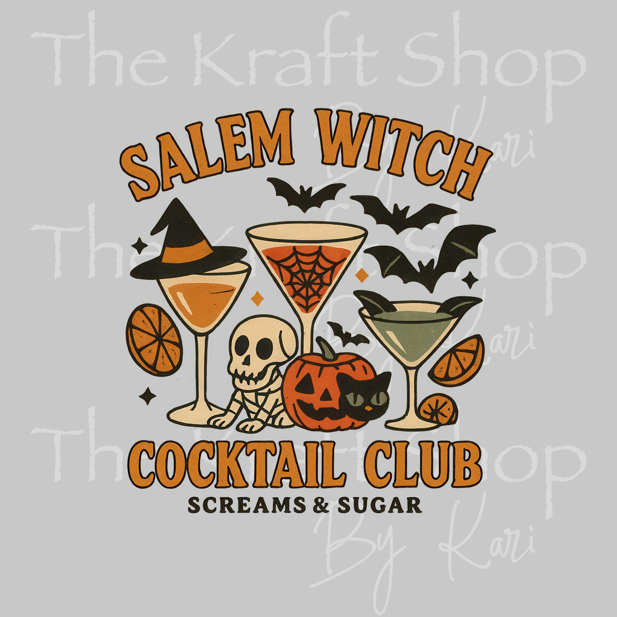 UV DTF Salem Witch Cocktail Club sticker decal #6041