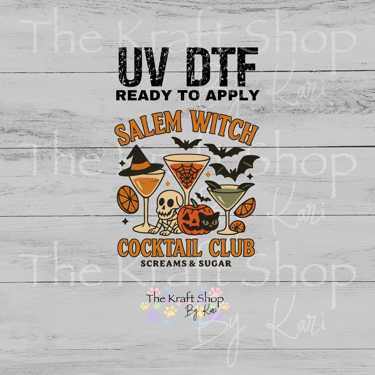 UV DTF Salem Witch Cocktail Club sticker decal #6041