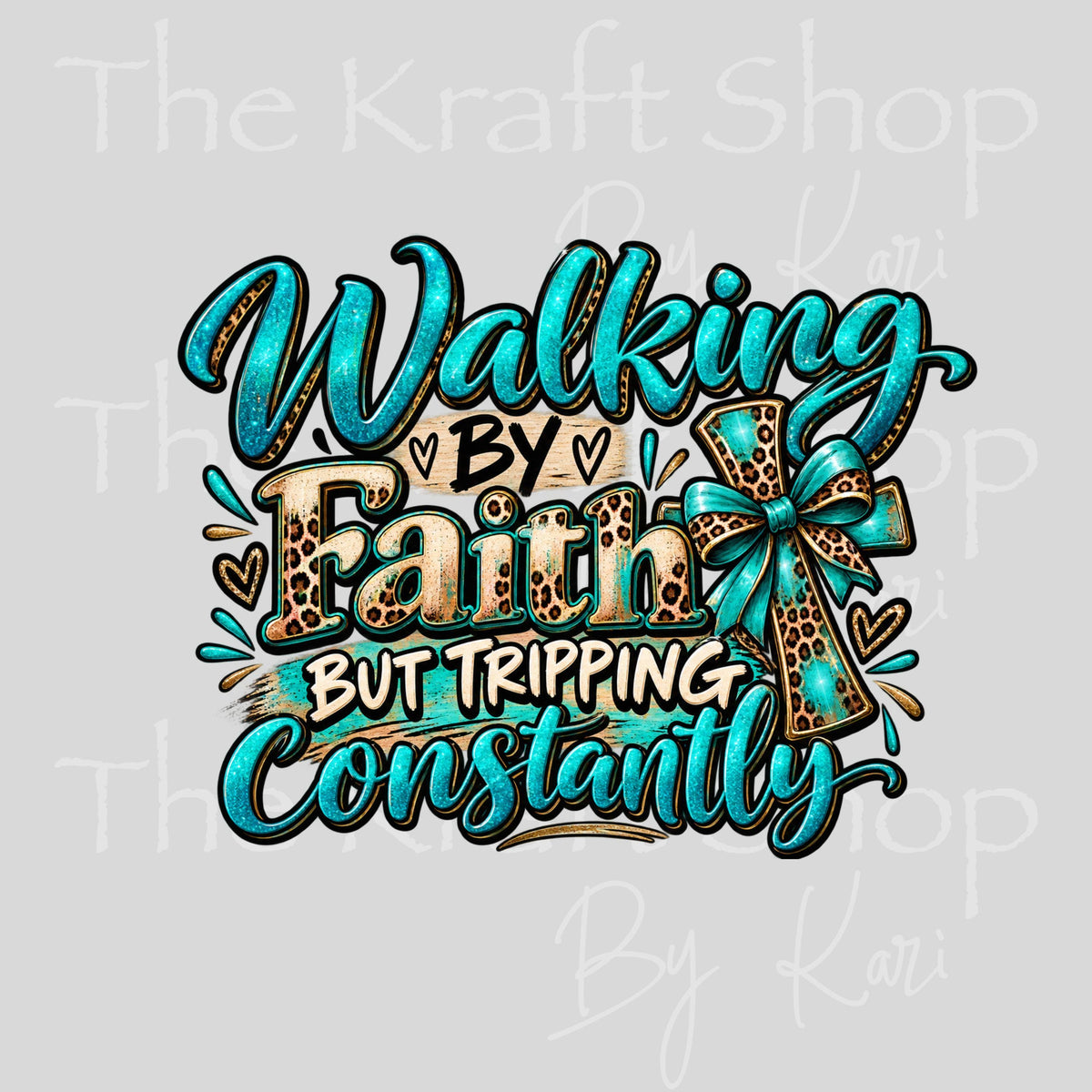 UV DTF Sticker print. Walking By Faith decal, tumbler decal, permanent sticker. #4004