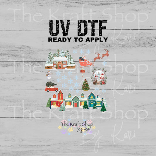 UV DTF Sticker Vintage Christmas Element sheet 8x8 decal, permanent sticker. #6027