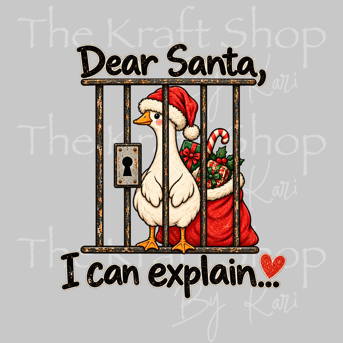 UV DTF Dear Santa Duck decal, tumbler decal, permanent sticker. #6068
