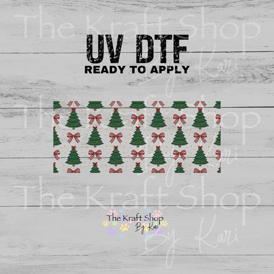 UV DTF Ribbon Tree Wrap decal, tumbler decal, permanent sticker. UV wrap for glass can tumbler. #6071