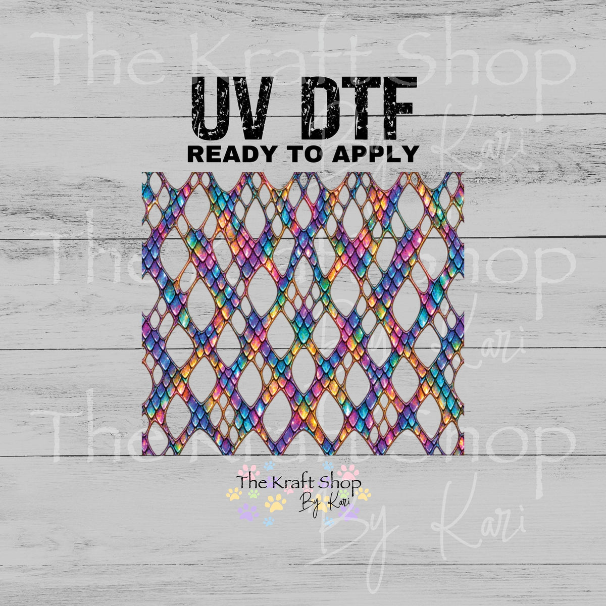 UV DTF Sticker print Rainbow Snake Skin Dragon Scale Lattice mixed media bundle of band decals Element sheet decal #2048