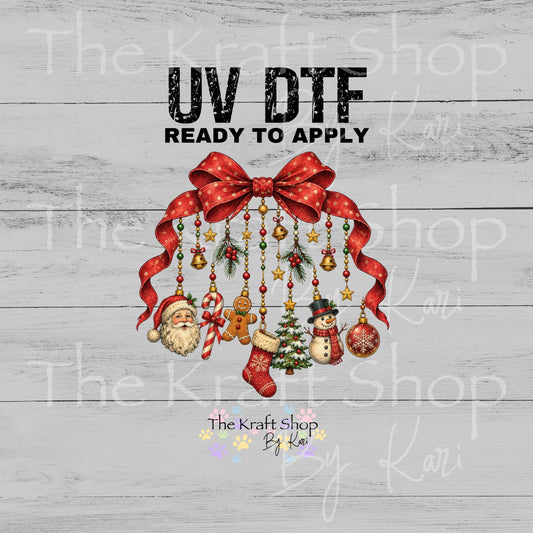 UV DTF Sticker print Dangling Christmas Ornaments decal, tumbler decal, permanent sticker. #6074