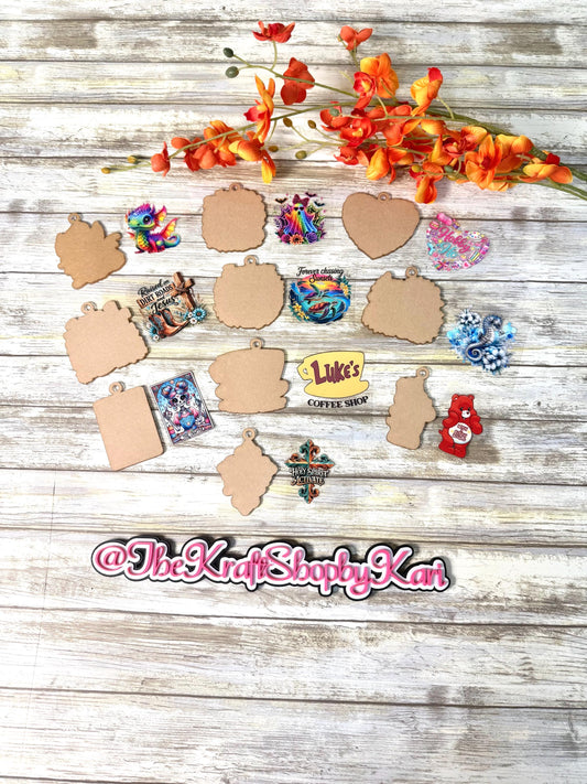 Acrylic keychain blanks with UVDTF combo set .Acrylic keychain blanks. Acrylic shapes for crafts.