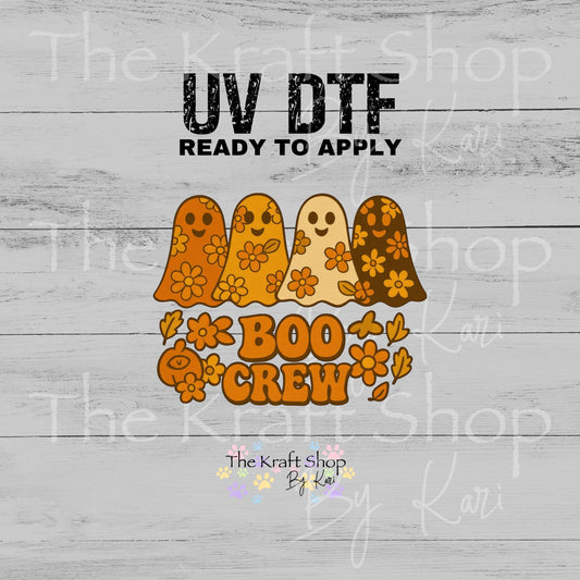 UV DTF Sticker print. Groovy Boo Crew decal, tumbler decal, permanent sticker. #6044