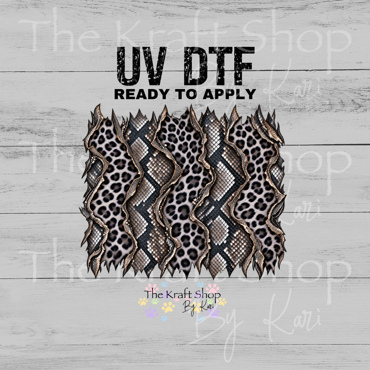 UV DTF Sticker print. Black Grey Leopard Snake Skin tumbler wrap decal, tumbler decal. UV wrap for tumbler. #5305