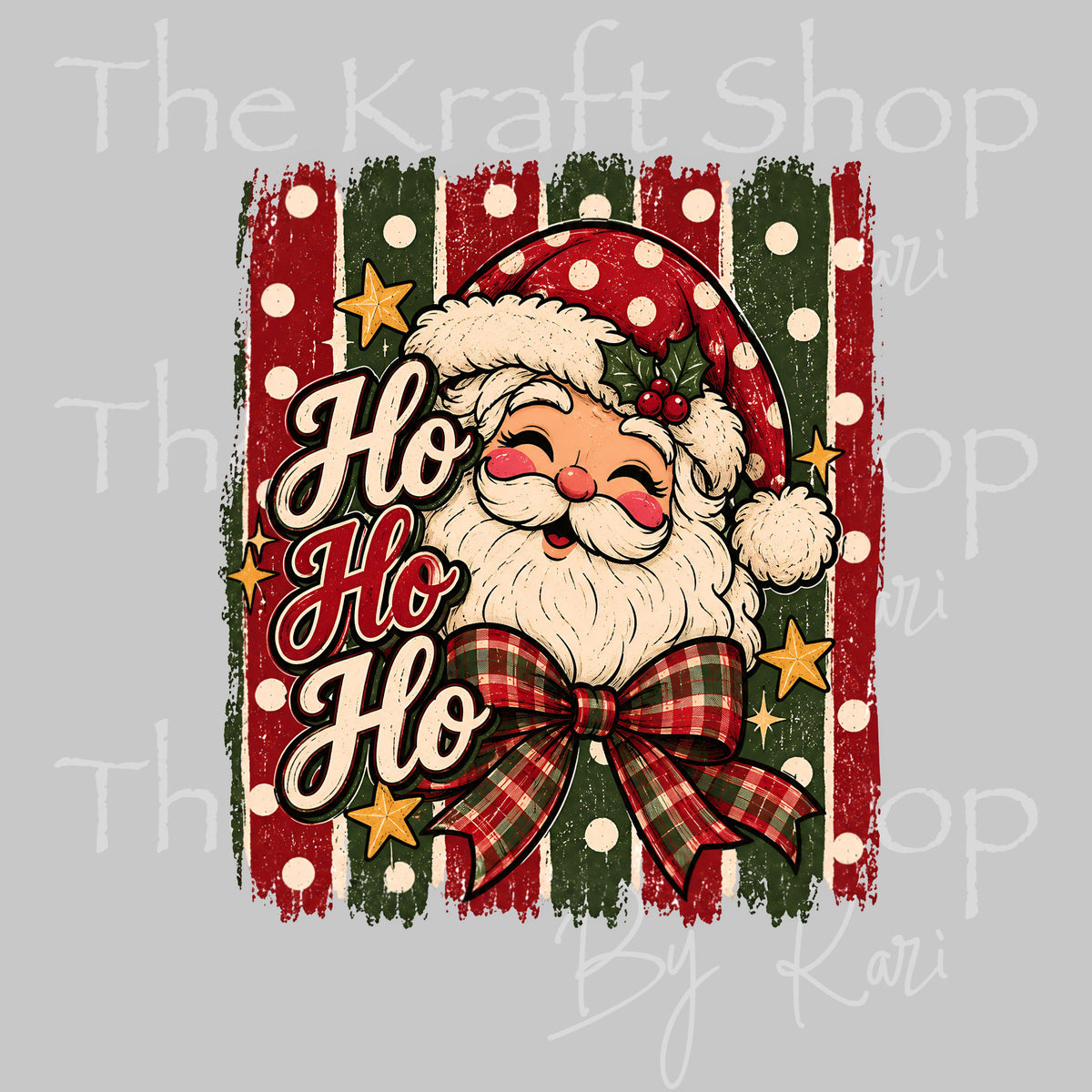 UV DTF Ho Ho Ho Rustic Santa decal, tumbler decal, permanent sticker. #6073