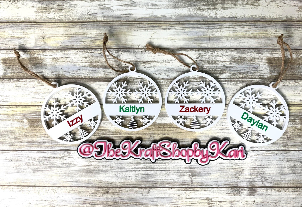 Snowflake 3D Christmas ornament. Personalized or blank . Gifts for him or her.