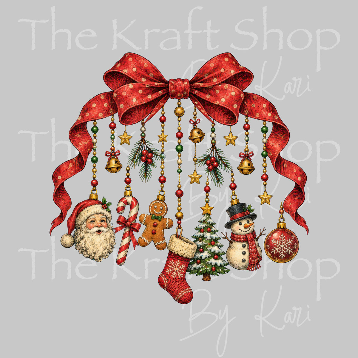 UV DTF Sticker print Dangling Christmas Ornaments decal, tumbler decal, permanent sticker. #6074