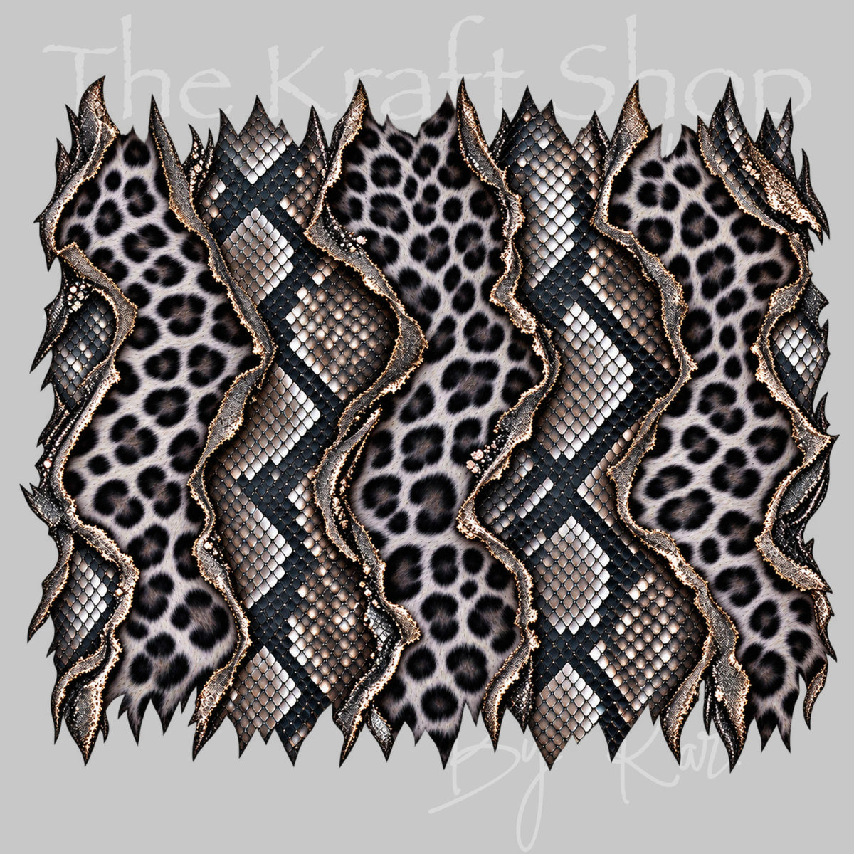 UV DTF Sticker print. Black Grey Leopard Snake Skin tumbler wrap decal, tumbler decal. UV wrap for tumbler. #5305