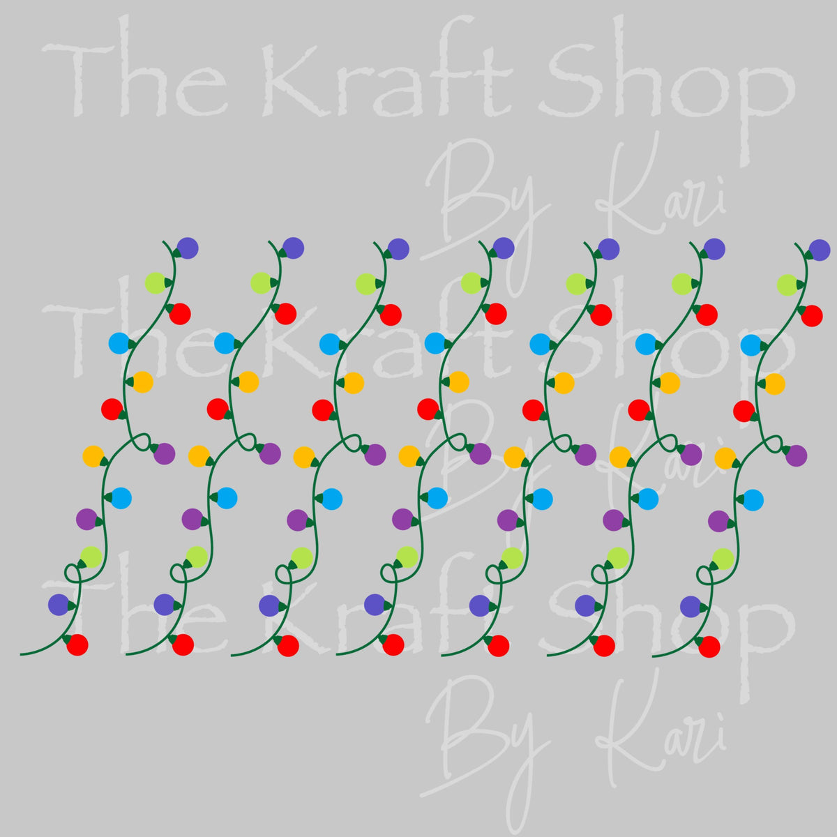 UV DTF Sticker print. Christmas Light Row wrap decal, tumbler decal. UV wrap for glass can tumbler. #6091