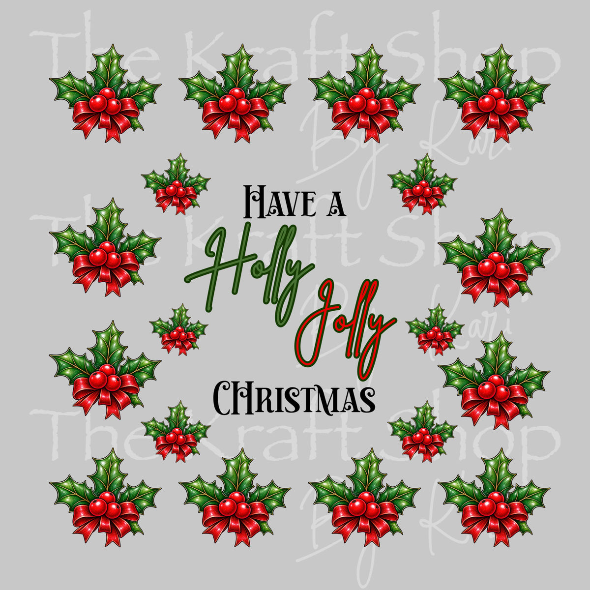 UV DTF Sticker print Have A Holly Jolly Christmas mixed media Element sheet 8x8 decal #6097